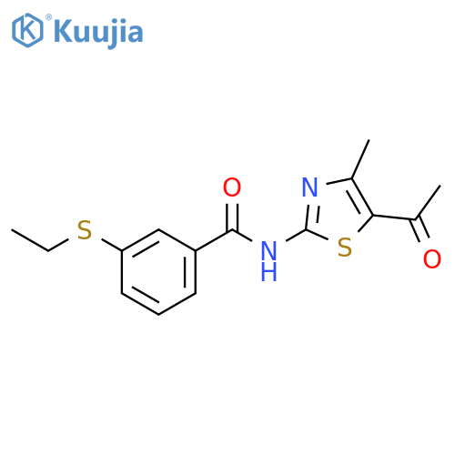N-(5-acetyl-4-methyl-1,3-thiazol-2-yl)-3-(ethylsulfanyl)benzamide structure