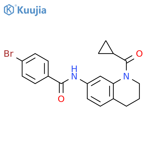 4-bromo-N-(1-cyclopropanecarbonyl-1,2,3,4-tetrahydroquinolin-7-yl)benzamide structure
