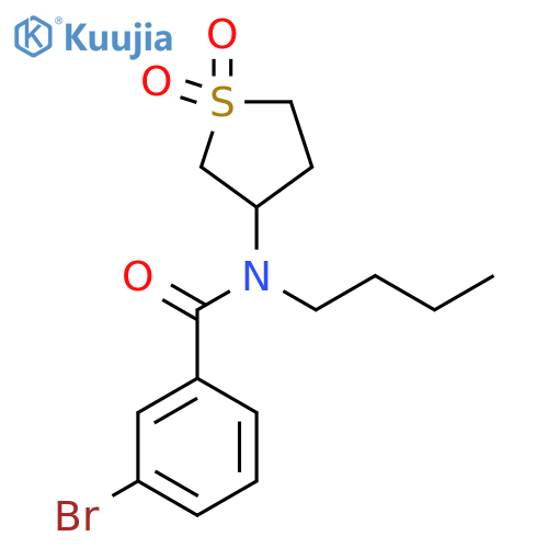 3-bromo-N-butyl-N-(1,1-dioxo-1lambda6-thiolan-3-yl)benzamide structure