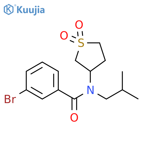3-bromo-N-(1,1-dioxo-1lambda6-thiolan-3-yl)-N-(2-methylpropyl)benzamide structure