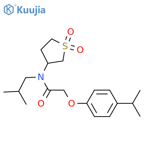 N-(1,1-dioxo-1lambda6-thiolan-3-yl)-N-(2-methylpropyl)-2-4-(propan-2-yl)phenoxyacetamide structure