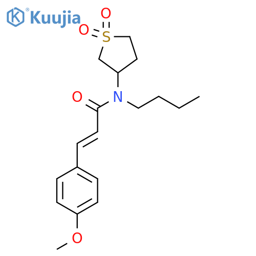 (2E)-N-butyl-N-(1,1-dioxo-1lambda6-thiolan-3-yl)-3-(4-methoxyphenyl)prop-2-enamide structure