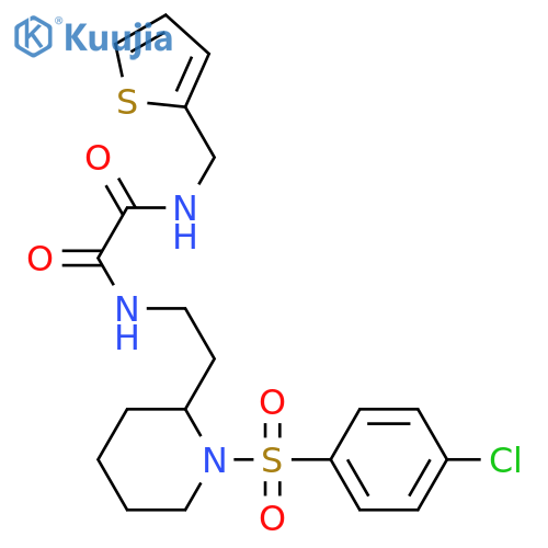 N'-{2-1-(4-chlorobenzenesulfonyl)piperidin-2-ylethyl}-N-(thiophen-2-yl)methylethanediamide structure