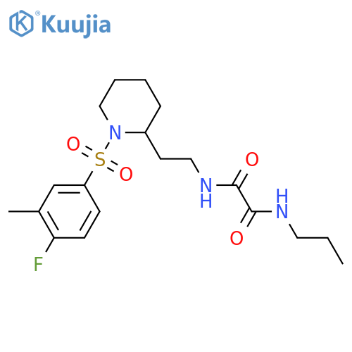 N'-{2-1-(4-fluoro-3-methylbenzenesulfonyl)piperidin-2-ylethyl}-N-propylethanediamide structure