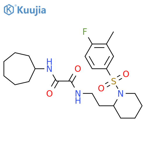 N'-cycloheptyl-N-{2-1-(4-fluoro-3-methylbenzenesulfonyl)piperidin-2-ylethyl}ethanediamide structure
