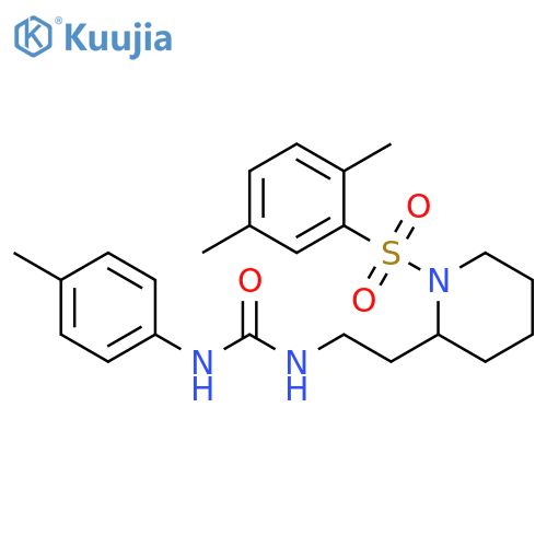 3-{2-1-(2,5-dimethylbenzenesulfonyl)piperidin-2-ylethyl}-1-(4-methylphenyl)urea structure
