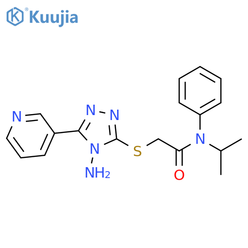2-{4-amino-5-(pyridin-3-yl)-4H-1,2,4-triazol-3-ylsulfanyl}-N-phenyl-N-(propan-2-yl)acetamide structure