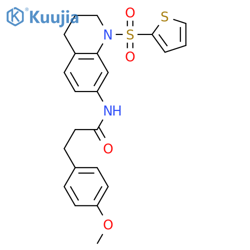 3-(4-methoxyphenyl)-N-1-(thiophene-2-sulfonyl)-1,2,3,4-tetrahydroquinolin-7-ylpropanamide structure