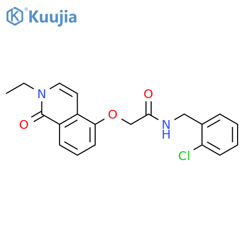 N-(2-chlorophenyl)methyl-2-(2-ethyl-1-oxo-1,2-dihydroisoquinolin-5-yl)oxyacetamide structure