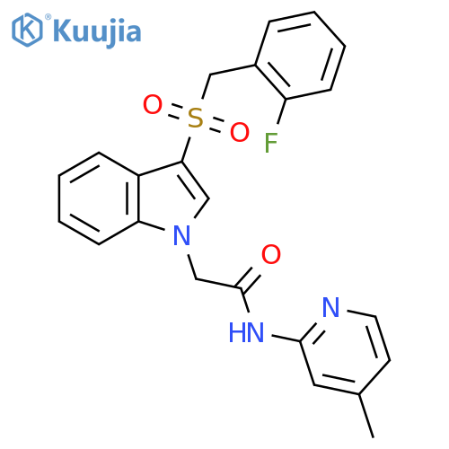 2-{3-(2-fluorophenyl)methanesulfonyl-1H-indol-1-yl}-N-(4-methylpyridin-2-yl)acetamide structure