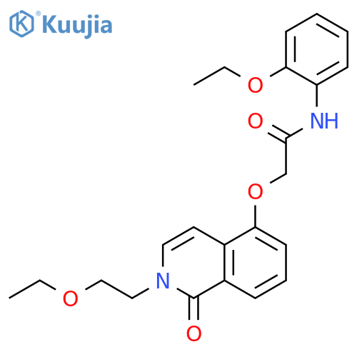2-{2-(2-ethoxyethyl)-1-oxo-1,2-dihydroisoquinolin-5-yloxy}-N-(2-ethoxyphenyl)acetamide structure