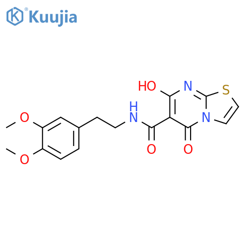 N-2-(3,4-dimethoxyphenyl)ethyl-7-hydroxy-5-oxo-5H-1,3thiazolo3,2-apyrimidine-6-carboxamide structure