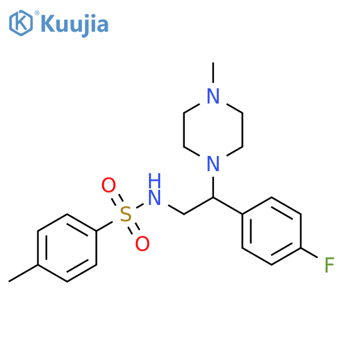 N-2-(4-fluorophenyl)-2-(4-methylpiperazin-1-yl)ethyl-4-methylbenzene-1-sulfonamide structure