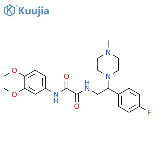 N-(3,4-dimethoxyphenyl)-N'-2-(4-fluorophenyl)-2-(4-methylpiperazin-1-yl)ethylethanediamide structure