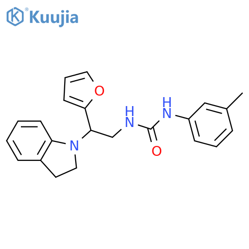 3-2-(2,3-dihydro-1H-indol-1-yl)-2-(furan-2-yl)ethyl-1-(3-methylphenyl)urea structure
