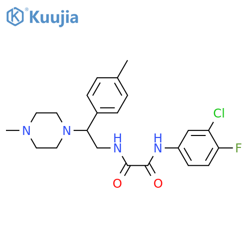 N-(3-chloro-4-fluorophenyl)-N'-2-(4-methylphenyl)-2-(4-methylpiperazin-1-yl)ethylethanediamide structure