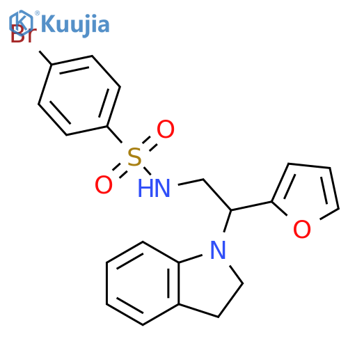 4-bromo-N-2-(2,3-dihydro-1H-indol-1-yl)-2-(furan-2-yl)ethylbenzene-1-sulfonamide structure