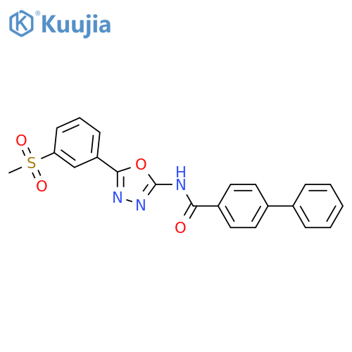 N-5-(3-methanesulfonylphenyl)-1,3,4-oxadiazol-2-yl-1,1'-biphenyl-4-carboxamide structure