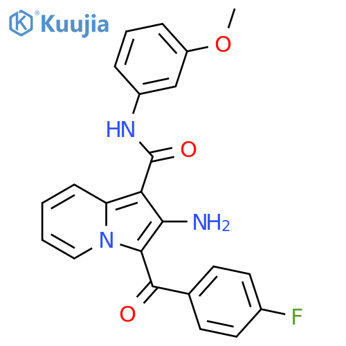 2-amino-3-(4-fluorobenzoyl)-N-(3-methoxyphenyl)indolizine-1-carboxamide structure