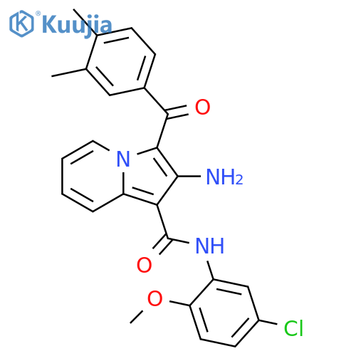 2-amino-N-(5-chloro-2-methoxyphenyl)-3-(3,4-dimethylbenzoyl)indolizine-1-carboxamide structure