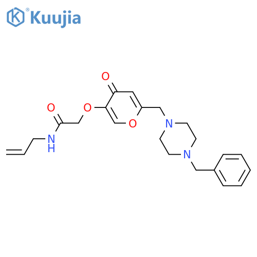 2-({6-(4-benzylpiperazin-1-yl)methyl-4-oxo-4H-pyran-3-yl}oxy)-N-(prop-2-en-1-yl)acetamide structure