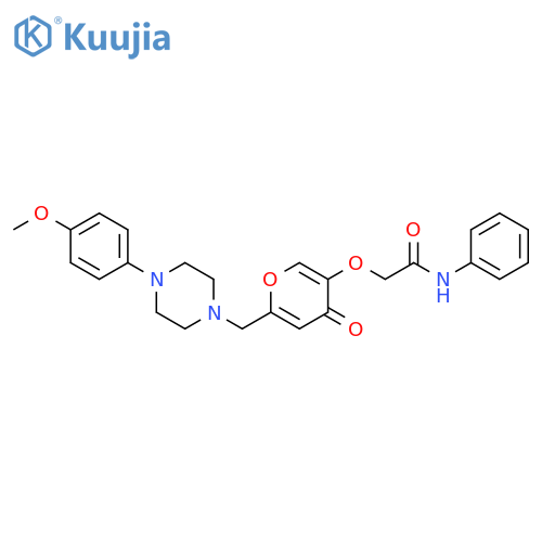 2-(6-{4-(4-methoxyphenyl)piperazin-1-ylmethyl}-4-oxo-4H-pyran-3-yl)oxy-N-phenylacetamide structure