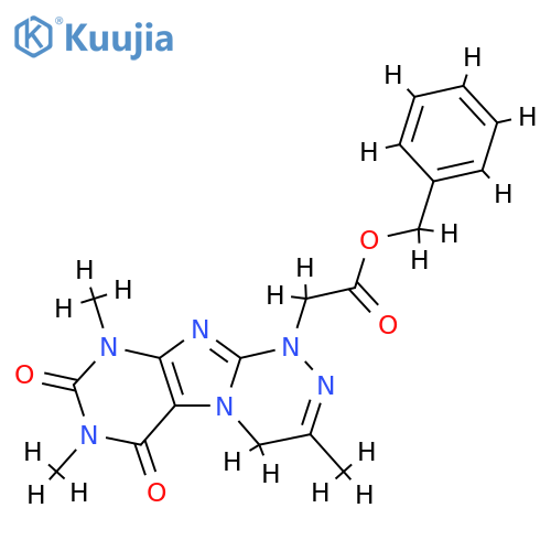 benzyl 2-{3,7,9-trimethyl-6,8-dioxo-1H,4H,6H,7H,8H,9H-1,2,4triazino4,3-gpurin-1-yl}acetate structure
