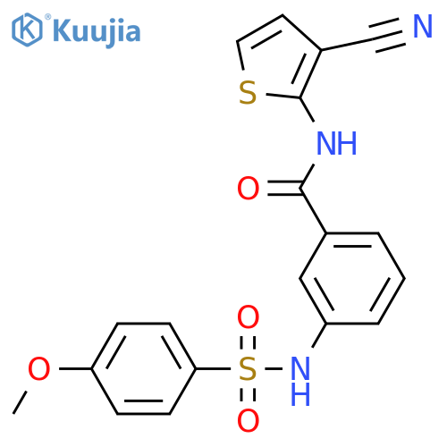 N-(3-cyanothiophen-2-yl)-3-(4-methoxybenzenesulfonamido)benzamide structure