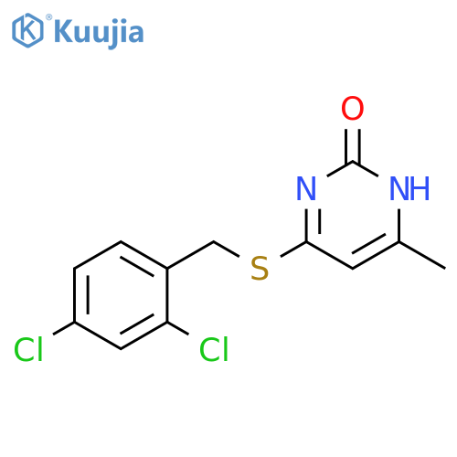 4-{(2,4-dichlorophenyl)methylsulfanyl}-6-methyl-1,2-dihydropyrimidin-2-one structure