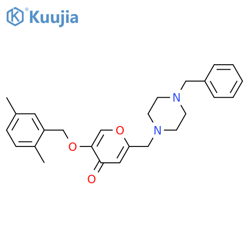2-(4-benzylpiperazin-1-yl)methyl-5-(2,5-dimethylphenyl)methoxy-4H-pyran-4-one structure