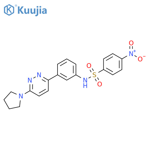 4-nitro-N-{3-6-(pyrrolidin-1-yl)pyridazin-3-ylphenyl}benzene-1-sulfonamide structure