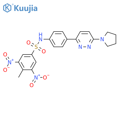 4-methyl-3,5-dinitro-N-{4-6-(pyrrolidin-1-yl)pyridazin-3-ylphenyl}benzene-1-sulfonamide structure