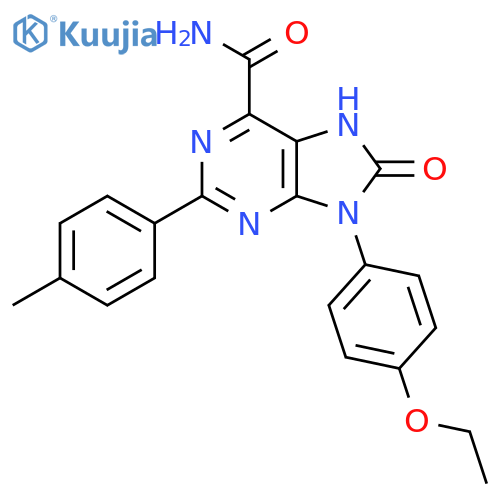 9-(4-ethoxyphenyl)-2-(4-methylphenyl)-8-oxo-8,9-dihydro-7H-purine-6-carboxamide structure