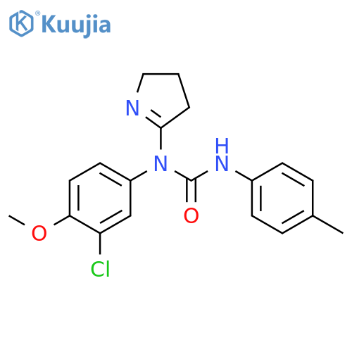 3-(3-chloro-4-methoxyphenyl)-3-(3,4-dihydro-2H-pyrrol-5-yl)-1-(4-methylphenyl)urea structure