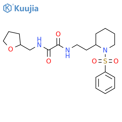 N'-{2-1-(benzenesulfonyl)piperidin-2-ylethyl}-N-(oxolan-2-yl)methylethanediamide structure