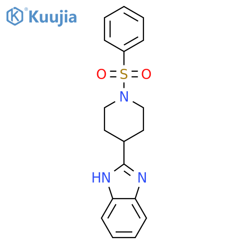 2-1-(benzenesulfonyl)piperidin-4-yl-1H-1,3-benzodiazole structure