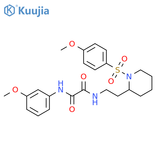 N-{2-1-(4-methoxybenzenesulfonyl)piperidin-2-ylethyl}-N'-(3-methoxyphenyl)ethanediamide structure
