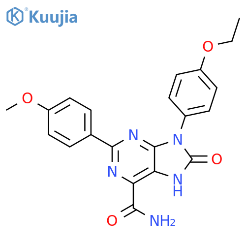 9-(4-ethoxyphenyl)-2-(4-methoxyphenyl)-8-oxo-8,9-dihydro-7H-purine-6-carboxamide structure