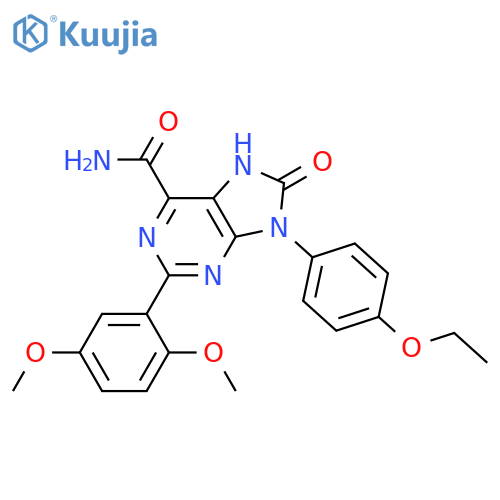 2-(2,5-dimethoxyphenyl)-9-(4-ethoxyphenyl)-8-oxo-8,9-dihydro-7H-purine-6-carboxamide structure