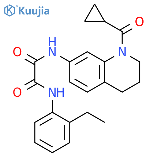 N-(1-cyclopropanecarbonyl-1,2,3,4-tetrahydroquinolin-7-yl)-N'-(2-ethylphenyl)ethanediamide structure