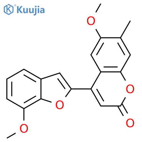 6-methoxy-4-(7-methoxy-1-benzofuran-2-yl)-7-methyl-2H-chromen-2-one structure