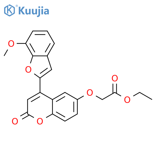 ethyl 2-{4-(7-methoxy-1-benzofuran-2-yl)-2-oxo-2H-chromen-6-yloxy}acetate structure