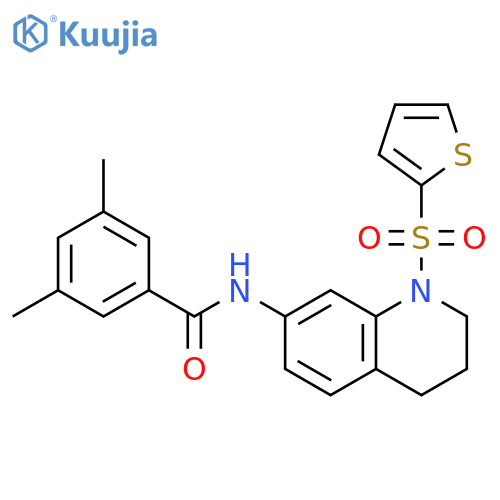 3,5-dimethyl-N-1-(thiophene-2-sulfonyl)-1,2,3,4-tetrahydroquinolin-7-ylbenzamide structure