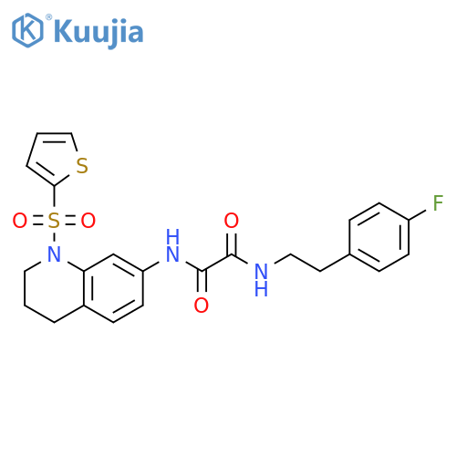 N'-2-(4-fluorophenyl)ethyl-N-1-(thiophene-2-sulfonyl)-1,2,3,4-tetrahydroquinolin-7-ylethanediamide structure