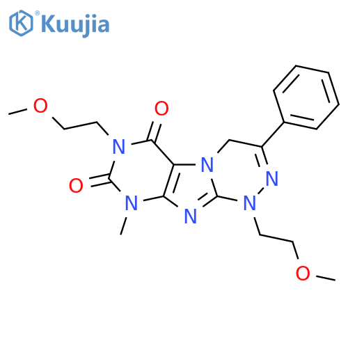 1,7-bis(2-methoxyethyl)-9-methyl-3-phenyl-1H,4H,6H,7H,8H,9H-1,2,4triazino4,3-gpurine-6,8-dione structure