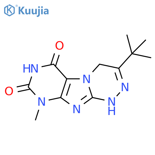 3-tert-butyl-9-methyl-1H,4H,6H,7H,8H,9H-1,2,4triazino4,3-gpurine-6,8-dione structure