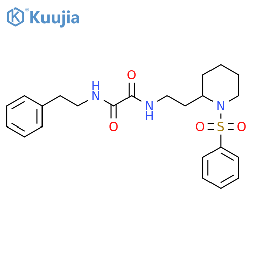 N-{2-1-(benzenesulfonyl)piperidin-2-ylethyl}-N'-(2-phenylethyl)ethanediamide structure