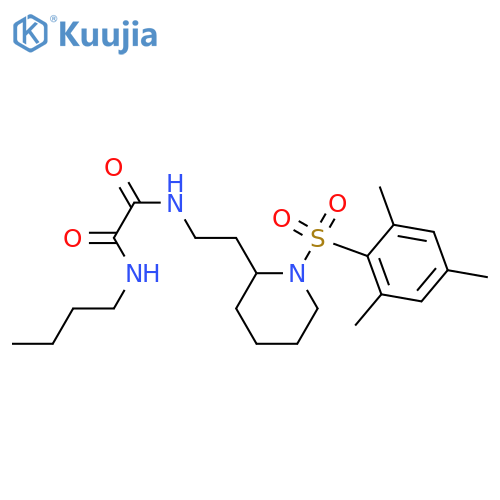 N-butyl-N'-{2-1-(2,4,6-trimethylbenzenesulfonyl)piperidin-2-ylethyl}ethanediamide structure