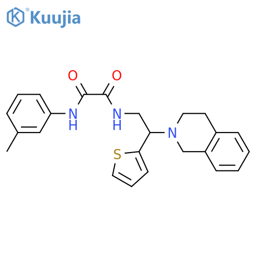 N'-(3-methylphenyl)-N-2-(1,2,3,4-tetrahydroisoquinolin-2-yl)-2-(thiophen-2-yl)ethylethanediamide structure