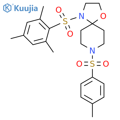 8-(4-methylbenzenesulfonyl)-4-(2,4,6-trimethylbenzenesulfonyl)-1-oxa-4,8-diazaspiro4.5decane structure